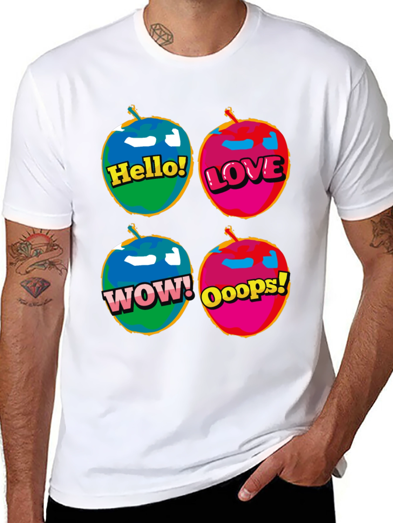 Pop Art Emoji T-Shirt - Hello Love Wow Oops!