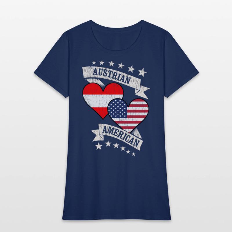 Austrian American Heart Flags Austria America