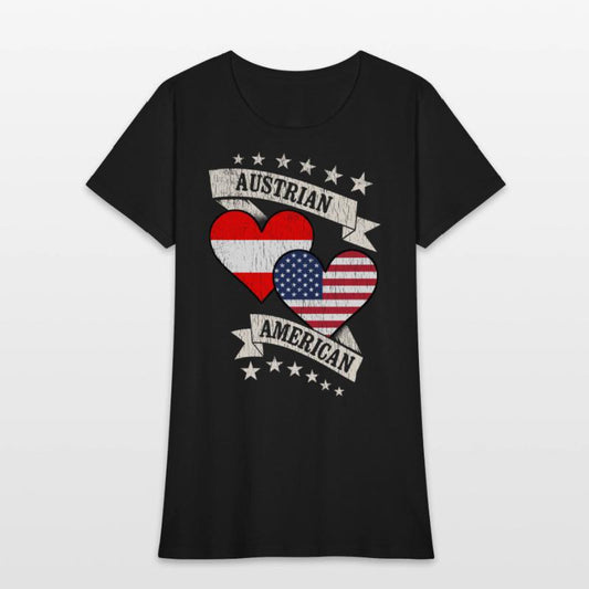 Austrian American Heart Flags Austria America