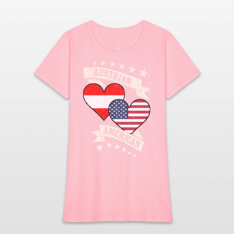 Austrian American Heart Flags Austria America