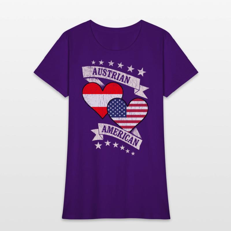 Austrian American Heart Flags Austria America