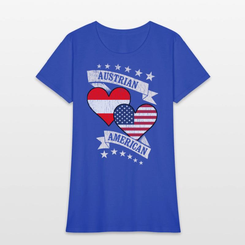 Austrian American Heart Flags Austria America