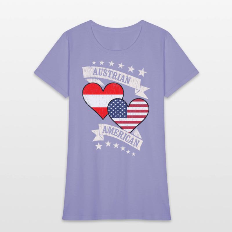 Austrian American Heart Flags Austria America