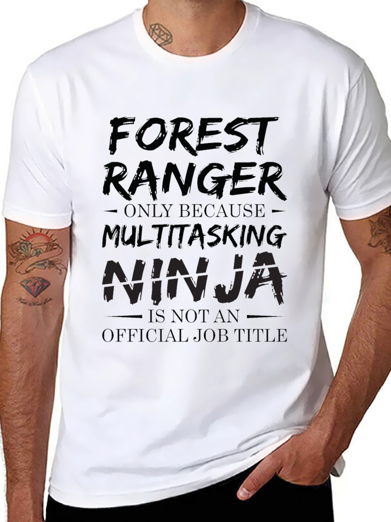 Forest Ranger Multitasking Ninja Graphic Tee