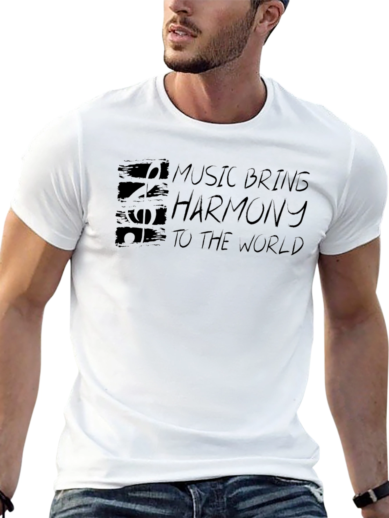 Music Brings Harmony Graphic T-Shirt - Soft Cotton Blend