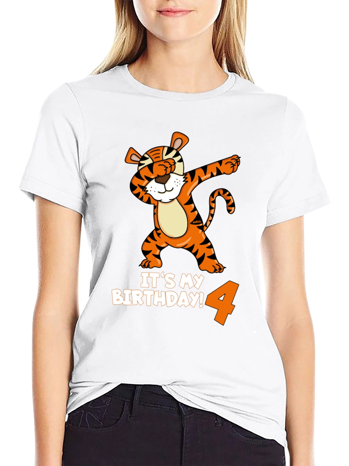 Dabbing Tiger 4th Birthday T-Shirt