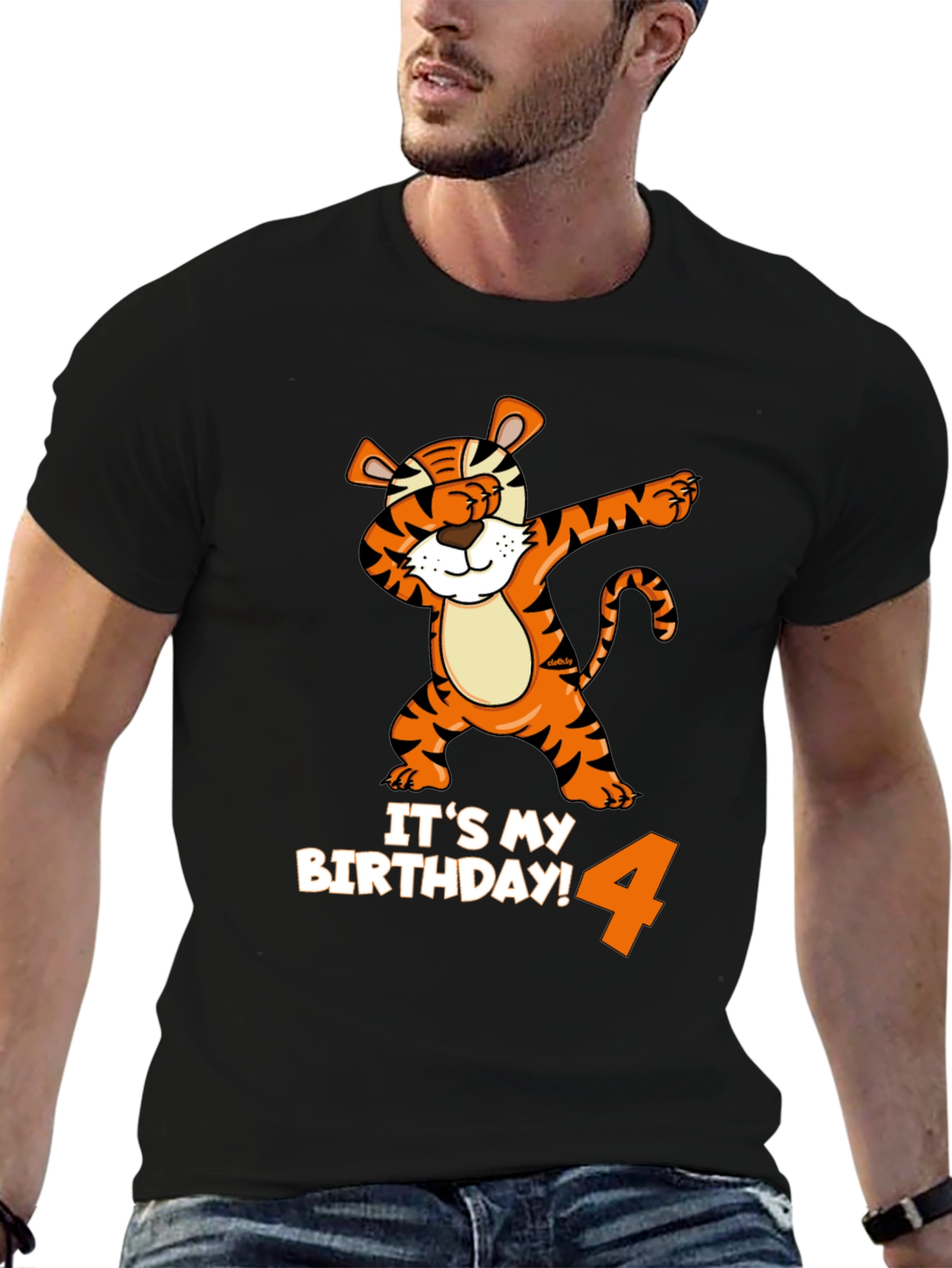 Dabbing Tiger 4th Birthday T-Shirt