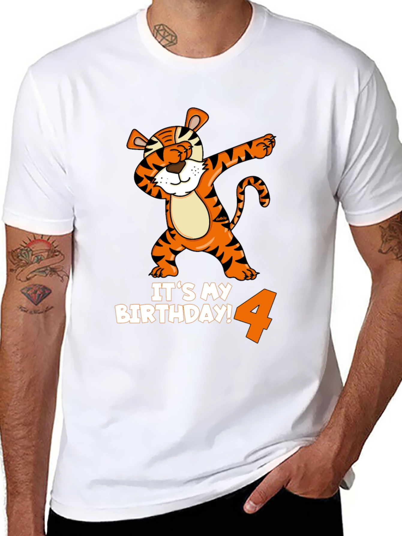 Dabbing Tiger 4th Birthday T-Shirt