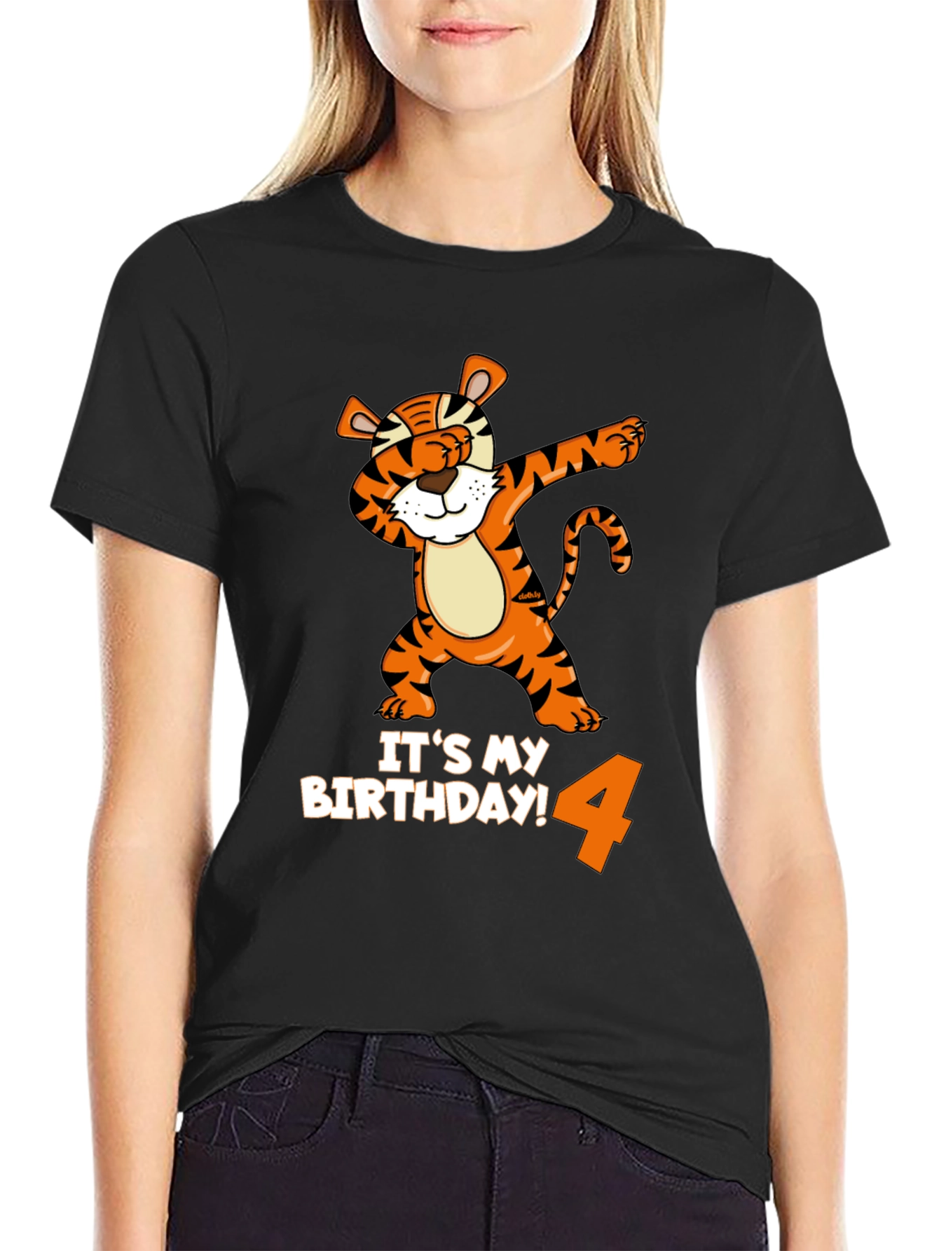 Dabbing Tiger 4th Birthday T-Shirt