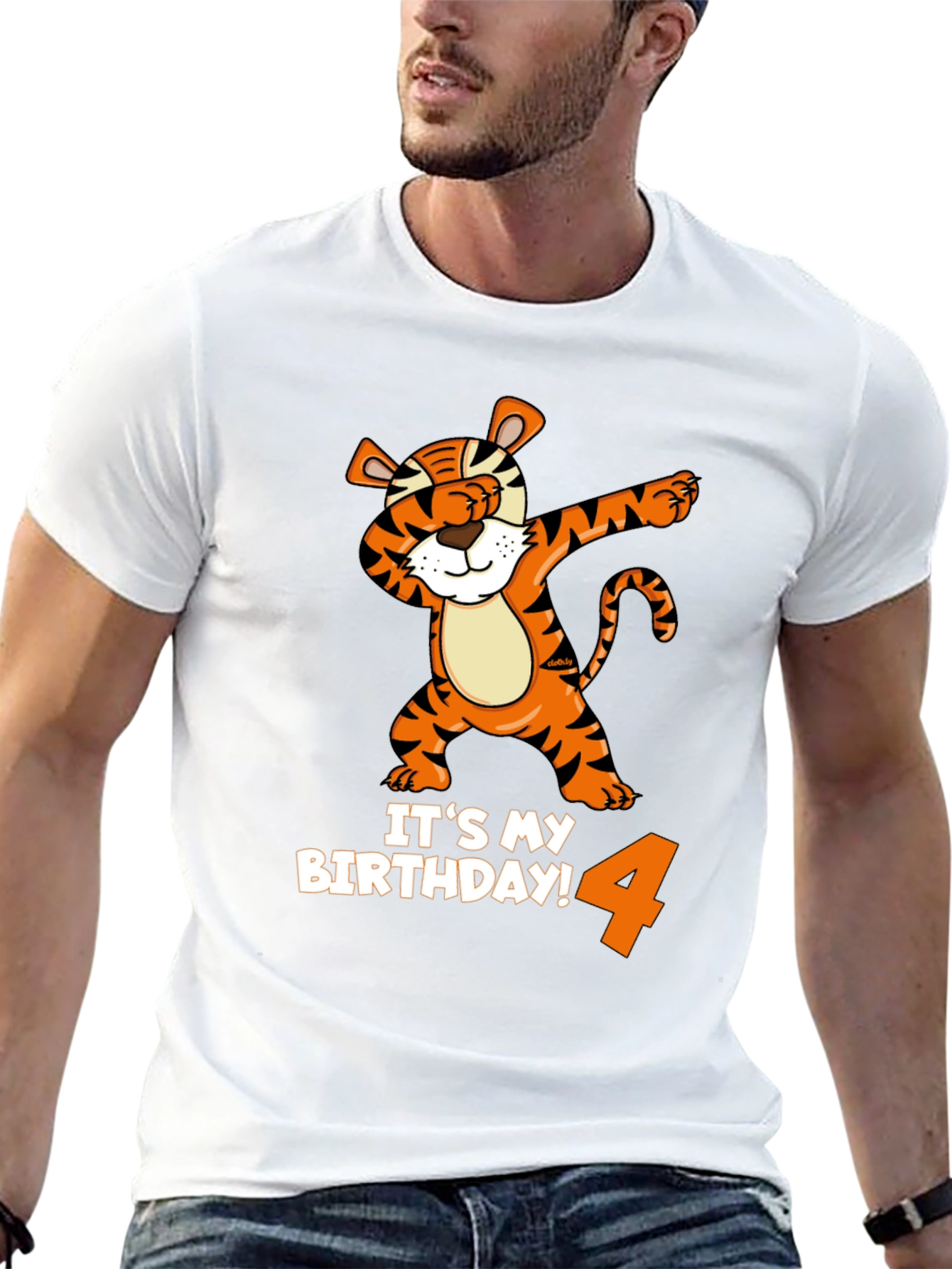 Dabbing Tiger 4th Birthday T-Shirt