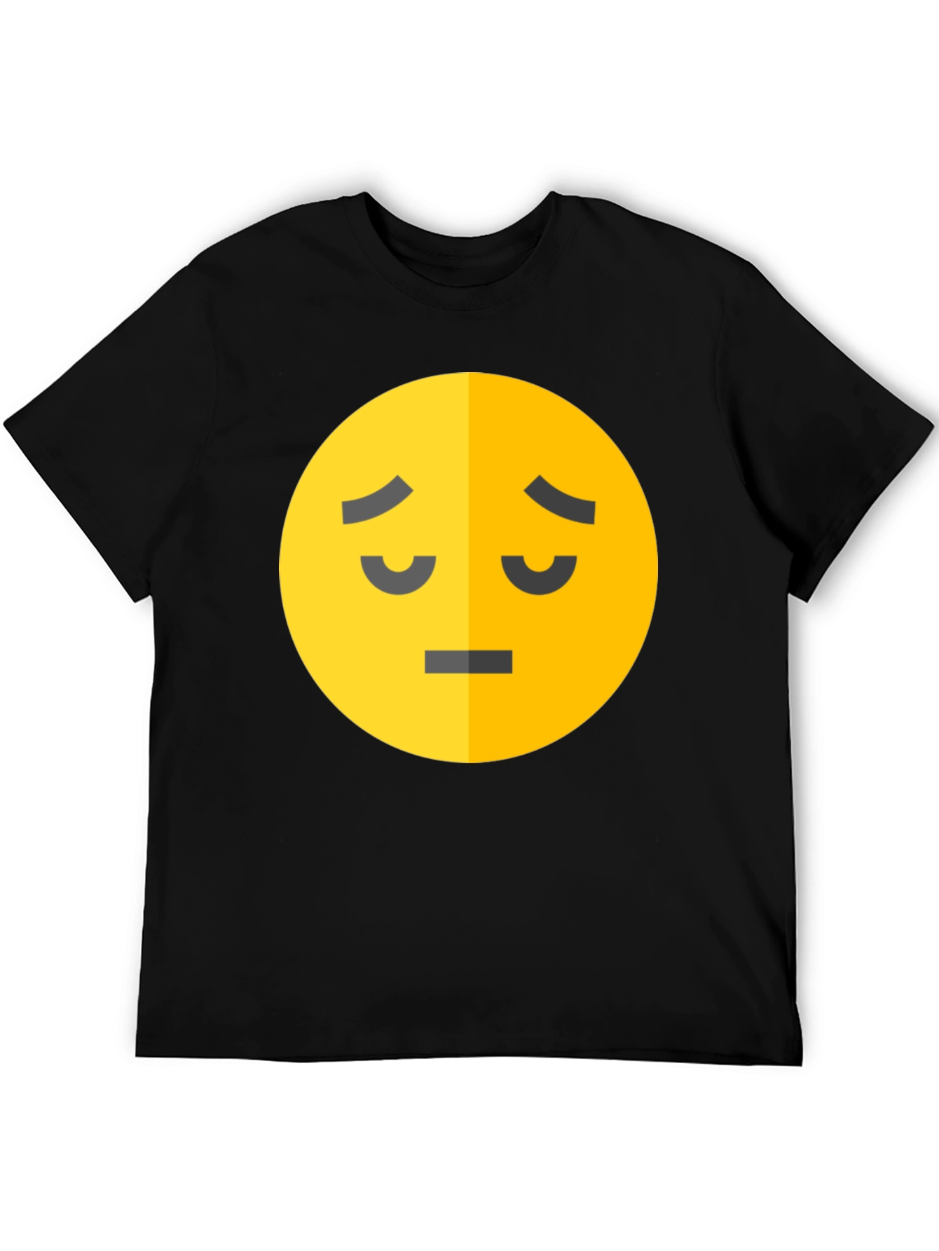 Sad Emoji Graphic T-Shirt - Black