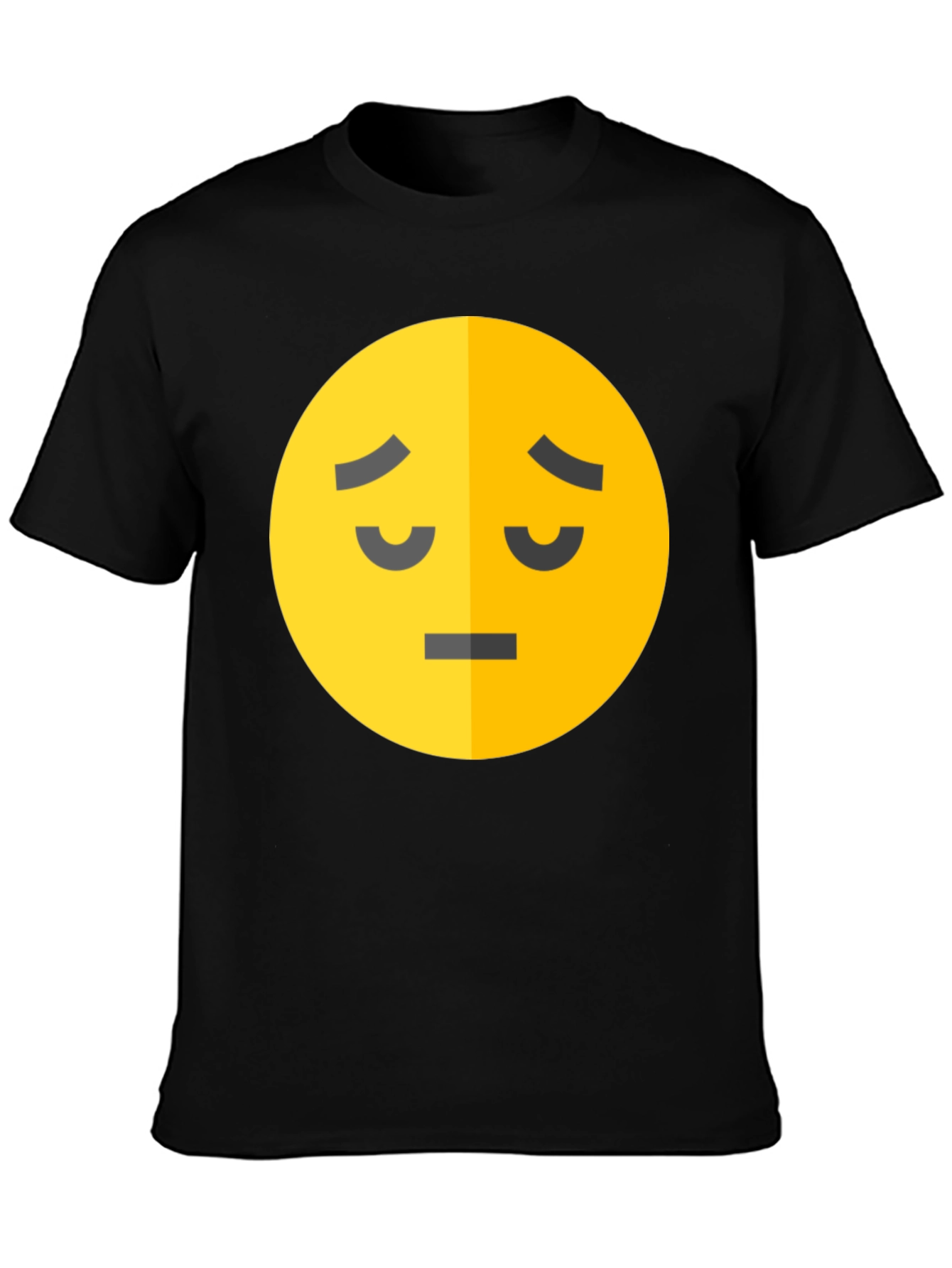Sad Emoji Graphic T-Shirt - Black