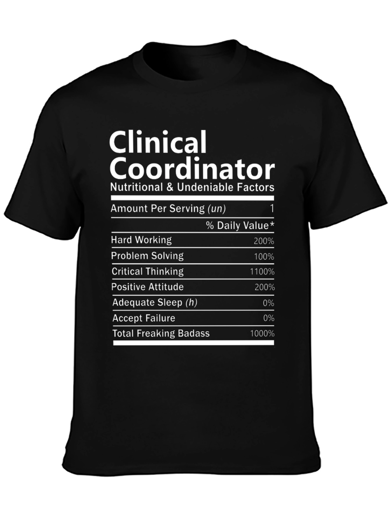 Clinical Coordinator Nutritional Facts T-Shirt