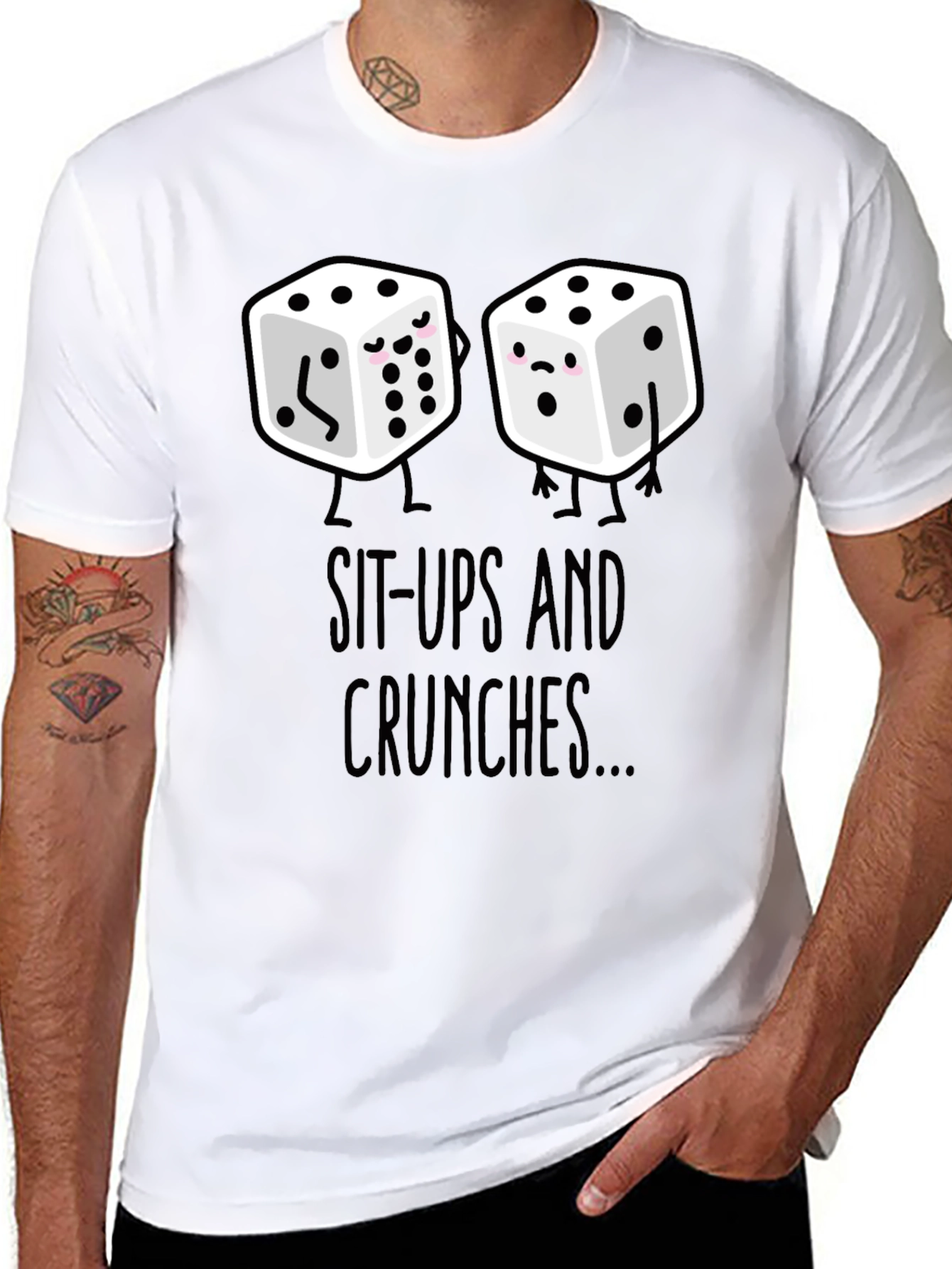 Sit-Ups & Crunches Dice Graphic Tee - Black