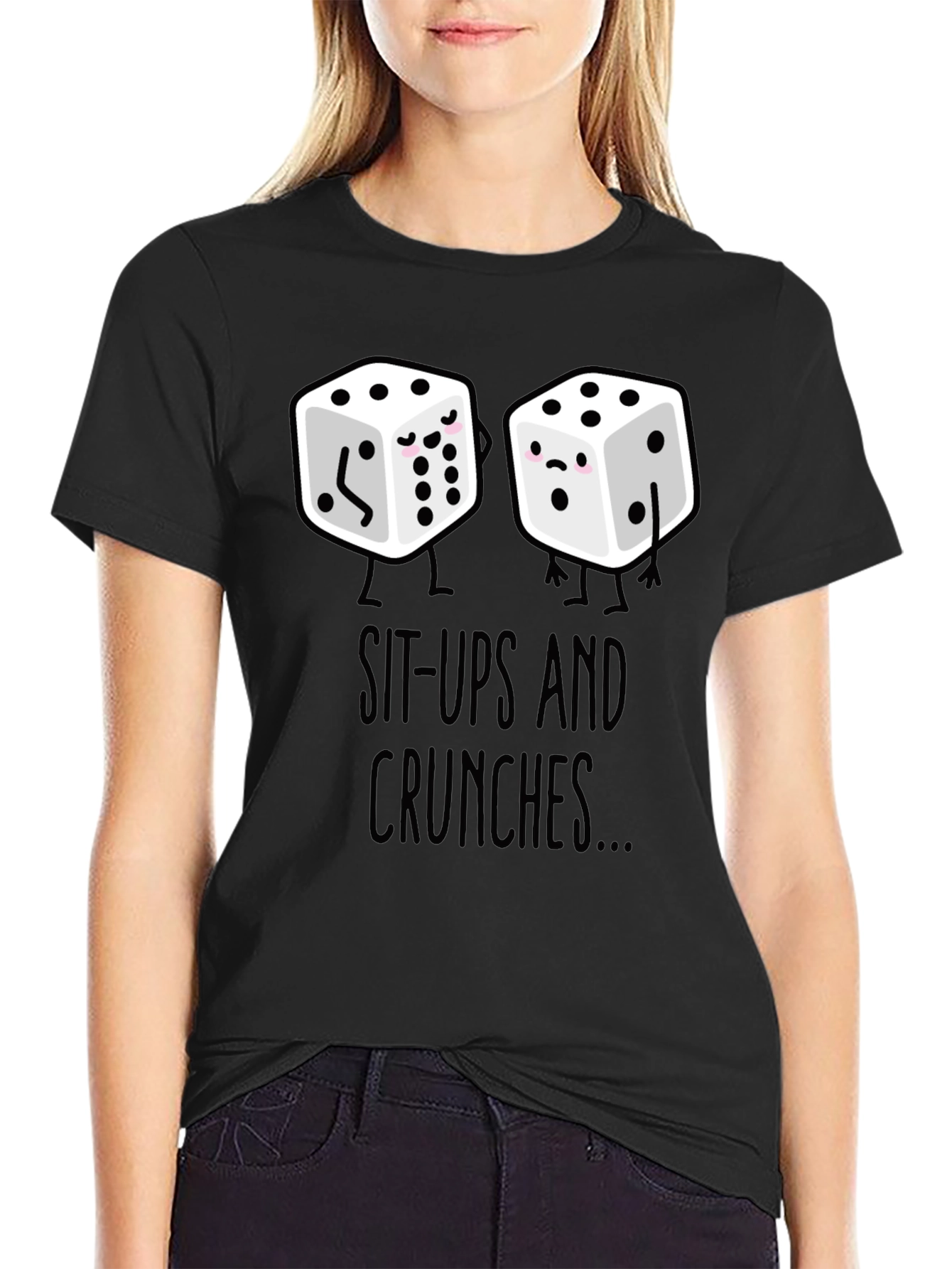 Sit-Ups & Crunches Dice Graphic Tee - Black