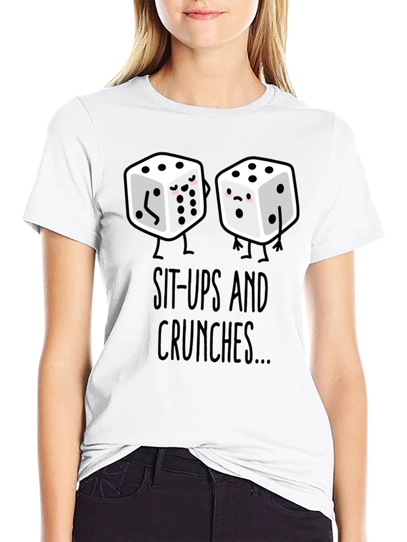 Sit-Ups & Crunches Dice Graphic Tee - Black