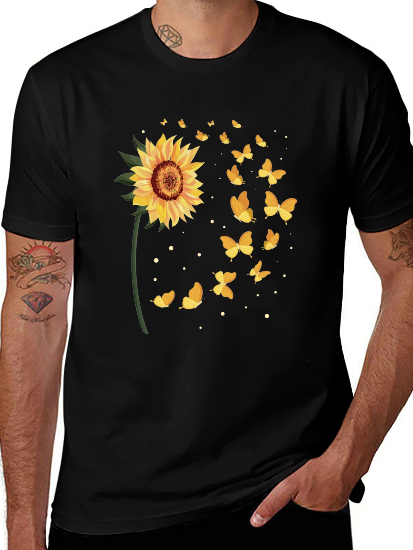 Sunflower Butterfly Graphic Tee
