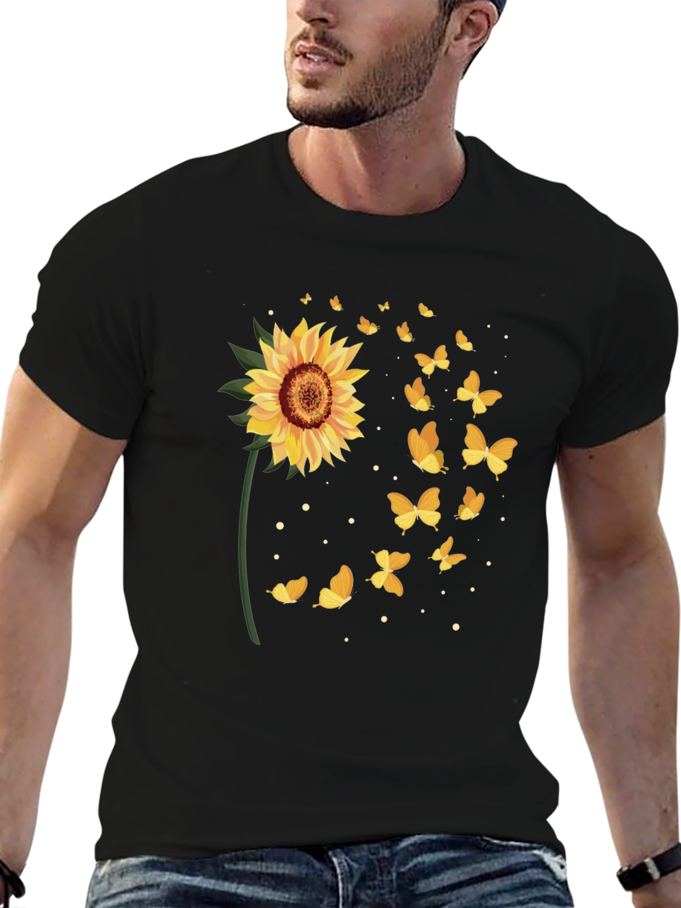 Sunflower Butterfly Graphic Tee