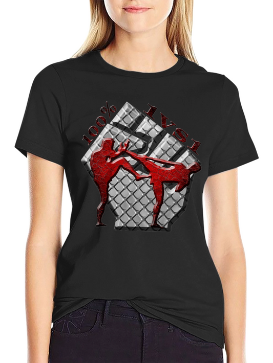 100% Muay Thai Kickboxing Graphic T-Shirt