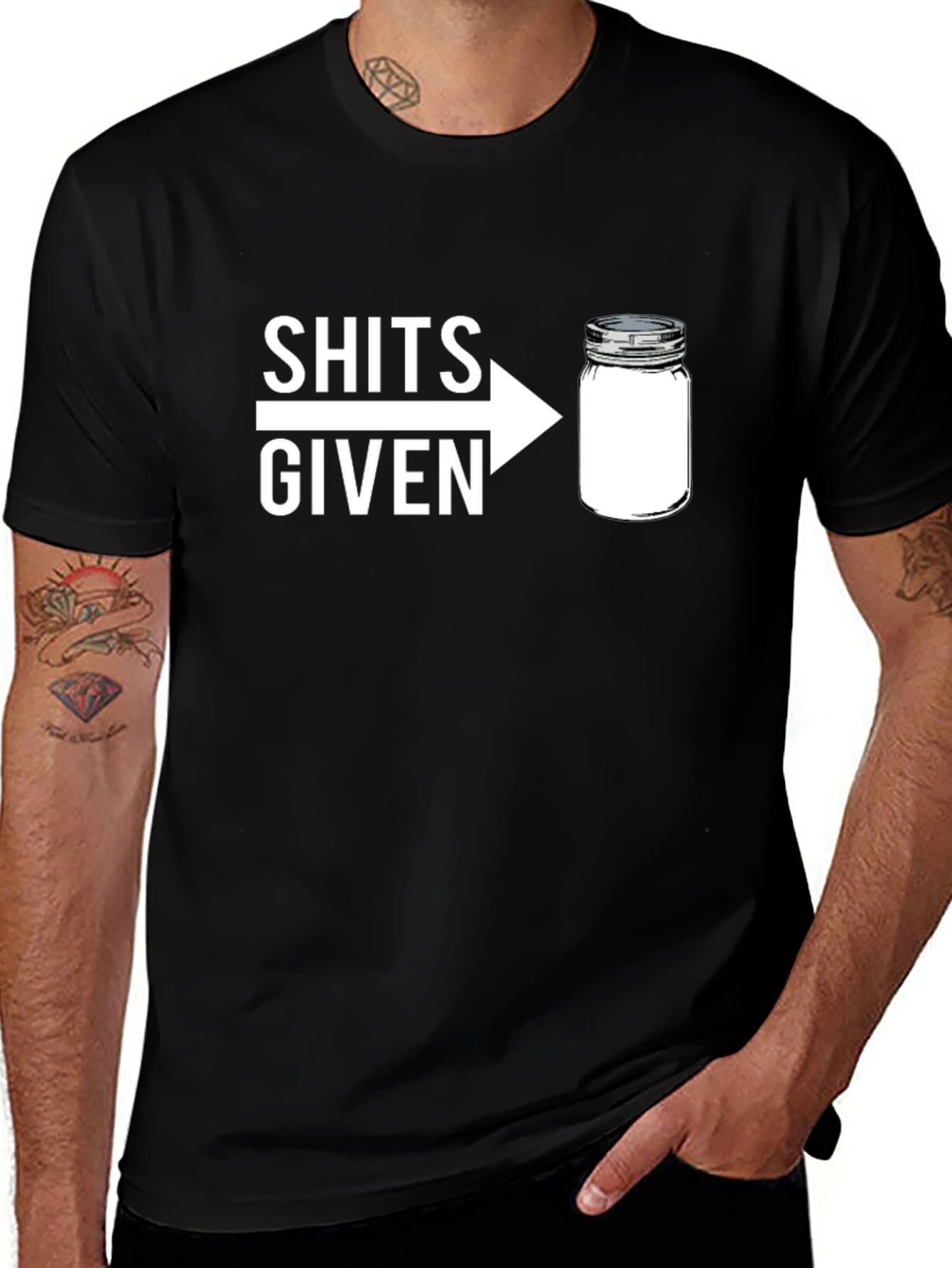 Shits Given Jar Graphic T-Shirt - Funny Sarcastic Tee