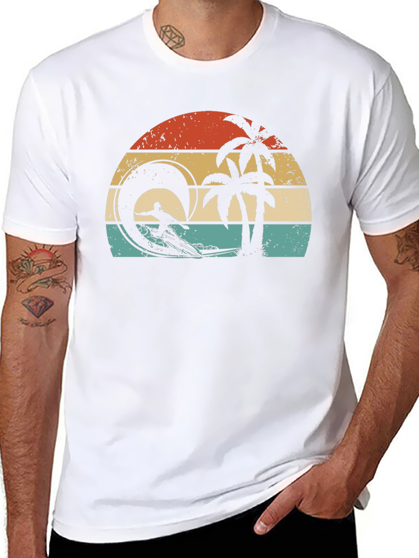 Retro Sunset Surfer T-Shirt