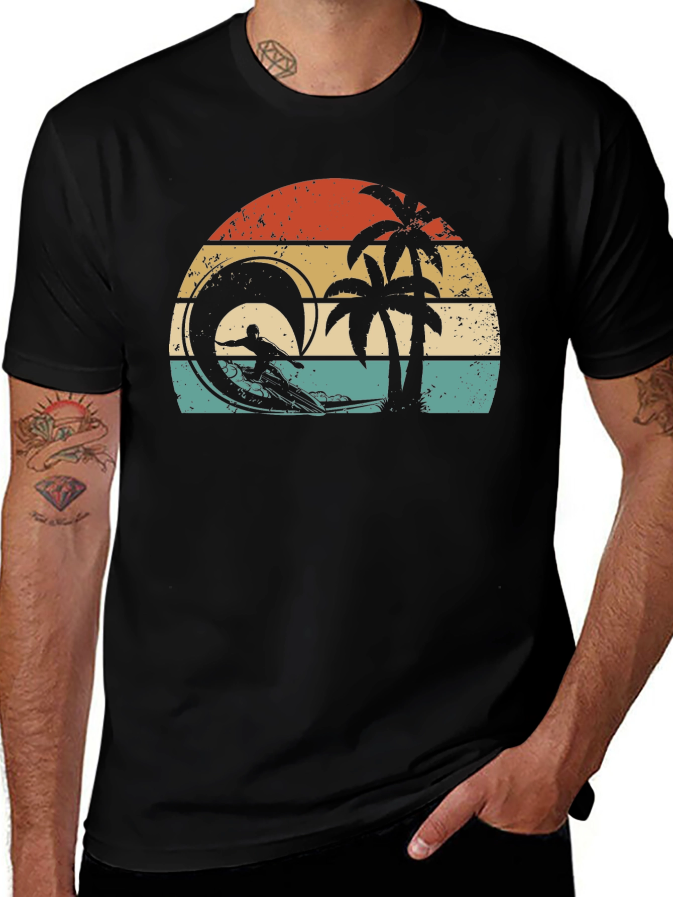 Retro Sunset Surfer T-Shirt