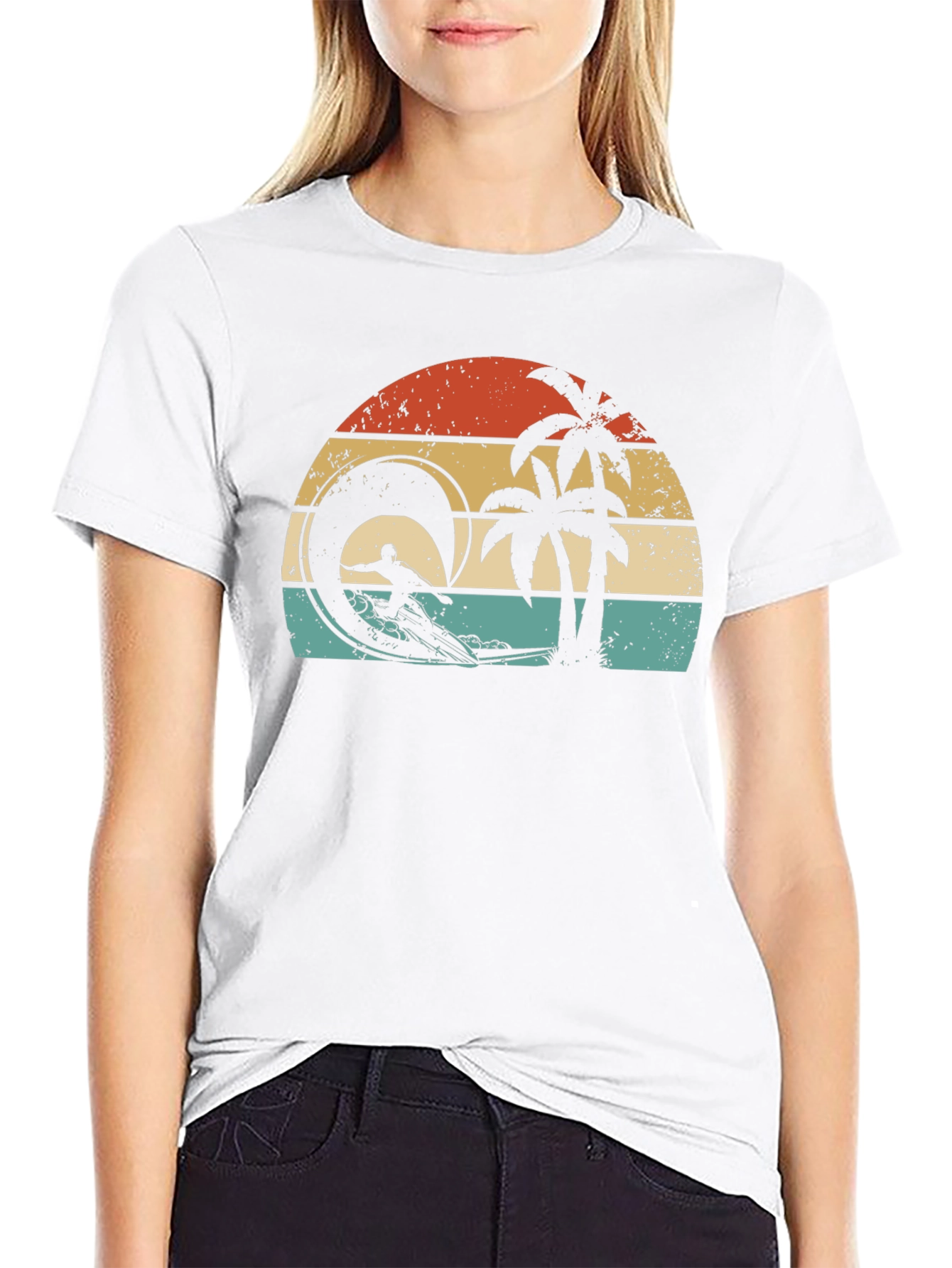 Retro Sunset Surfer T-Shirt