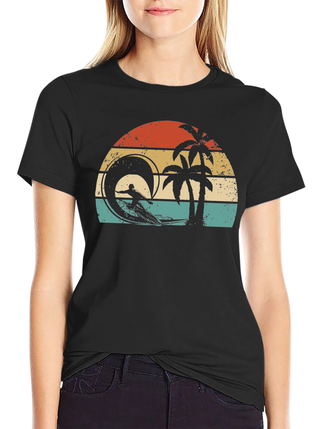 Retro Sunset Surfer T-Shirt