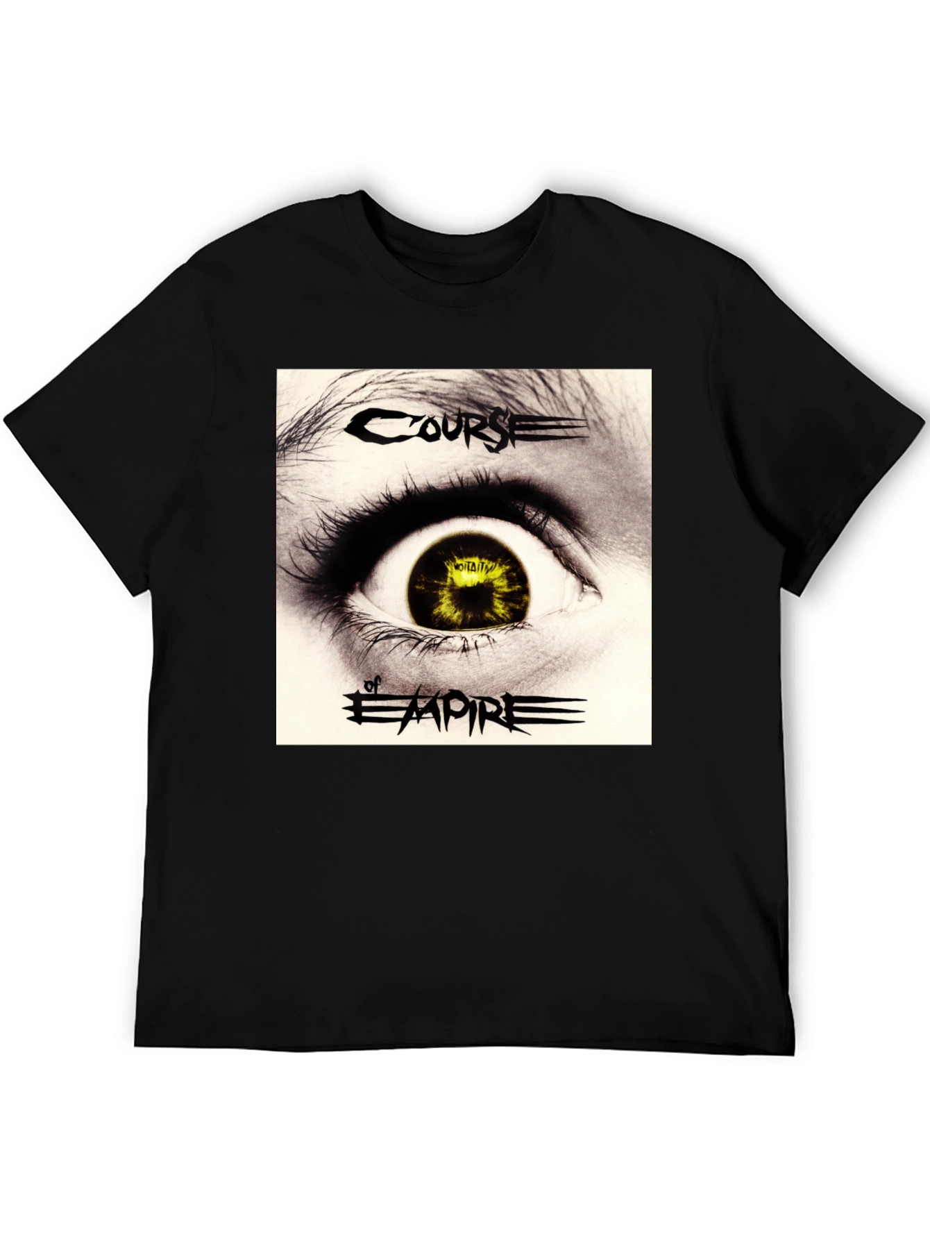 Course of Empire Band T-Shirt Eye Graphic Black Cotton