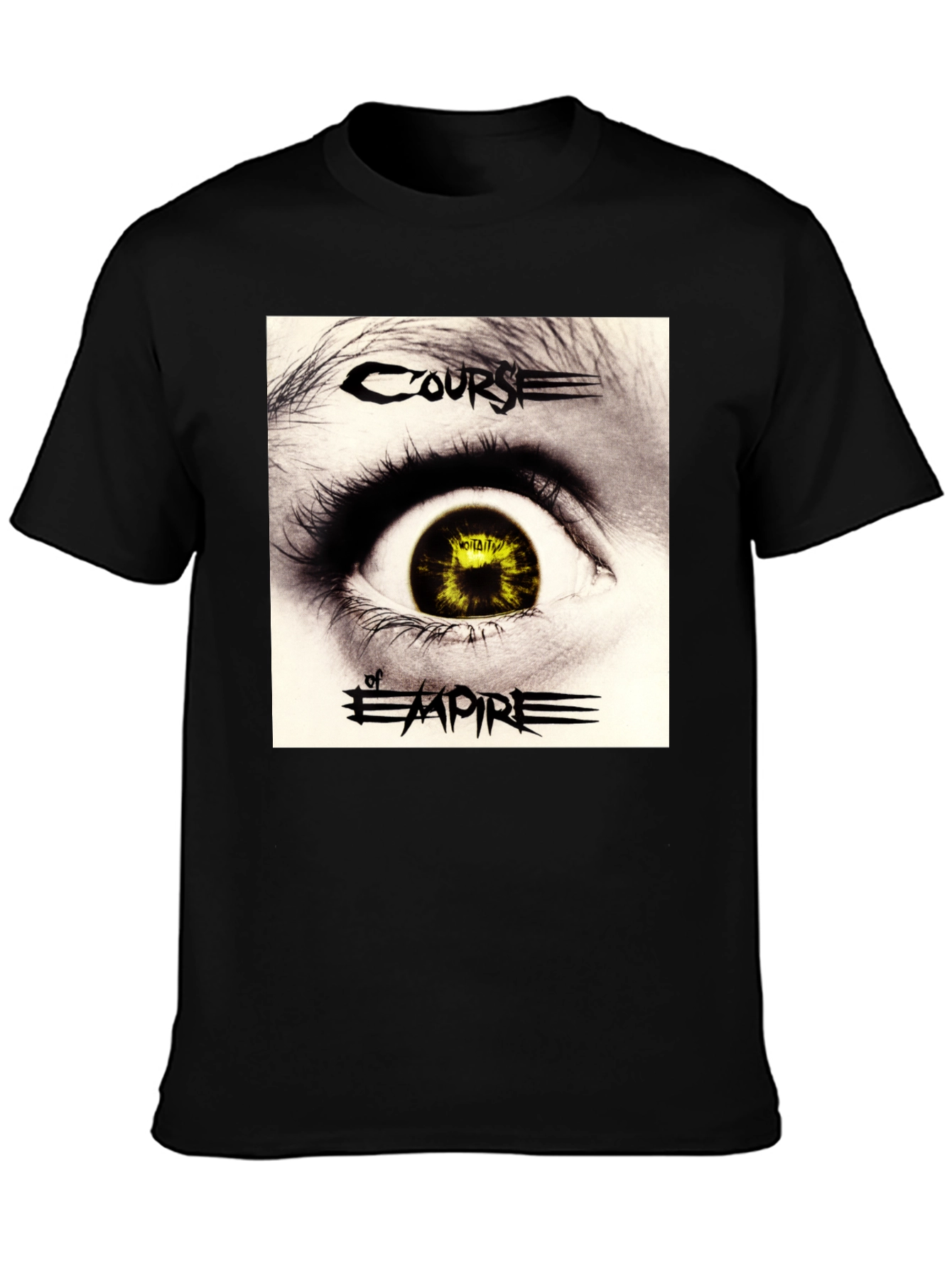 Course of Empire Band T-Shirt Eye Graphic Black Cotton