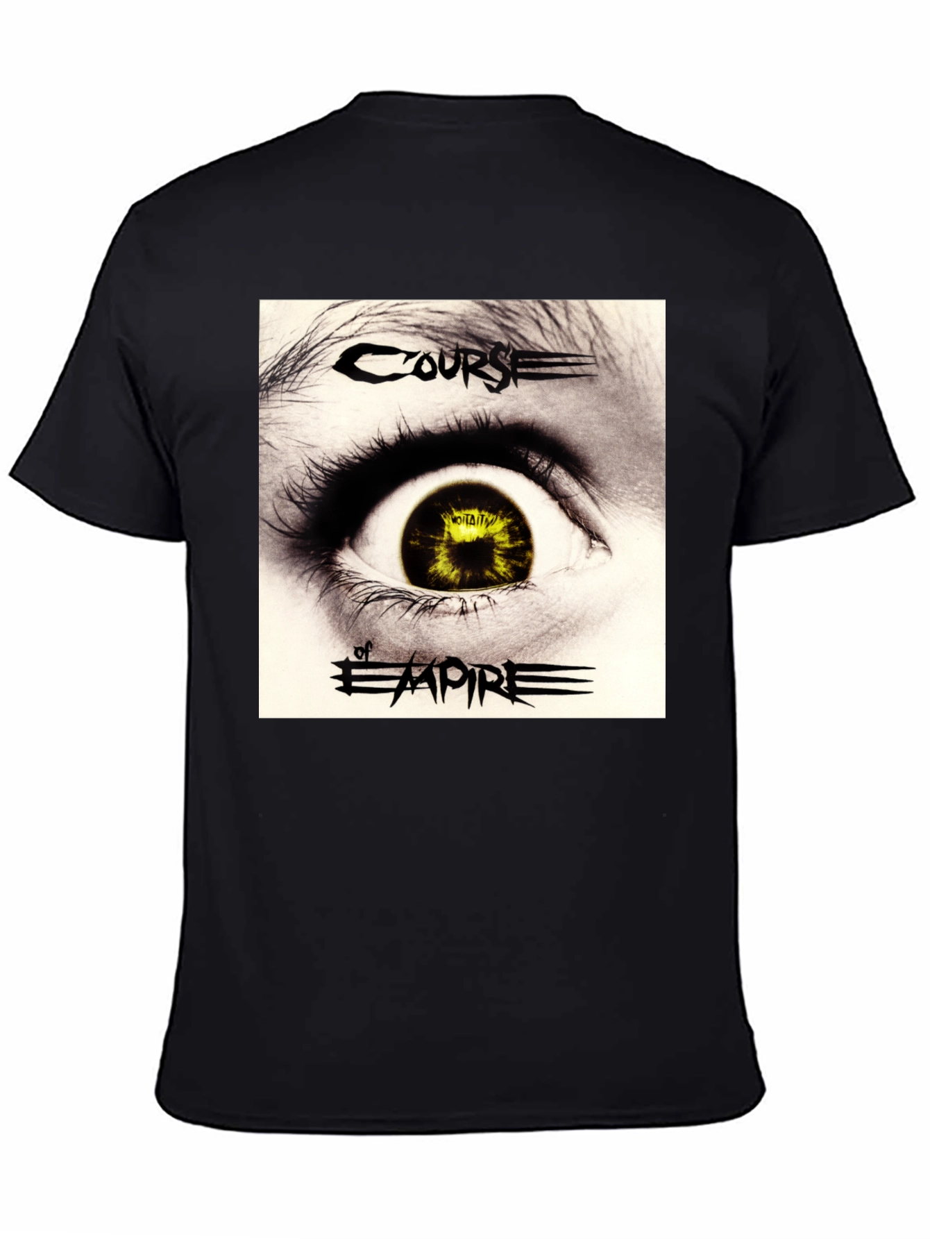 Course of Empire Band T-Shirt Eye Graphic Black Cotton