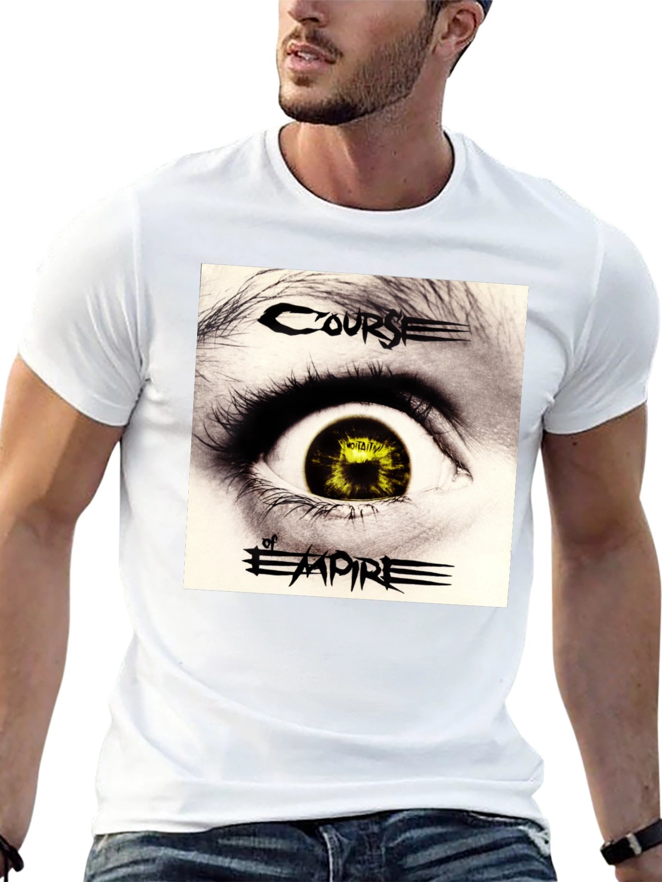 Course of Empire Band T-Shirt Eye Graphic Black Cotton