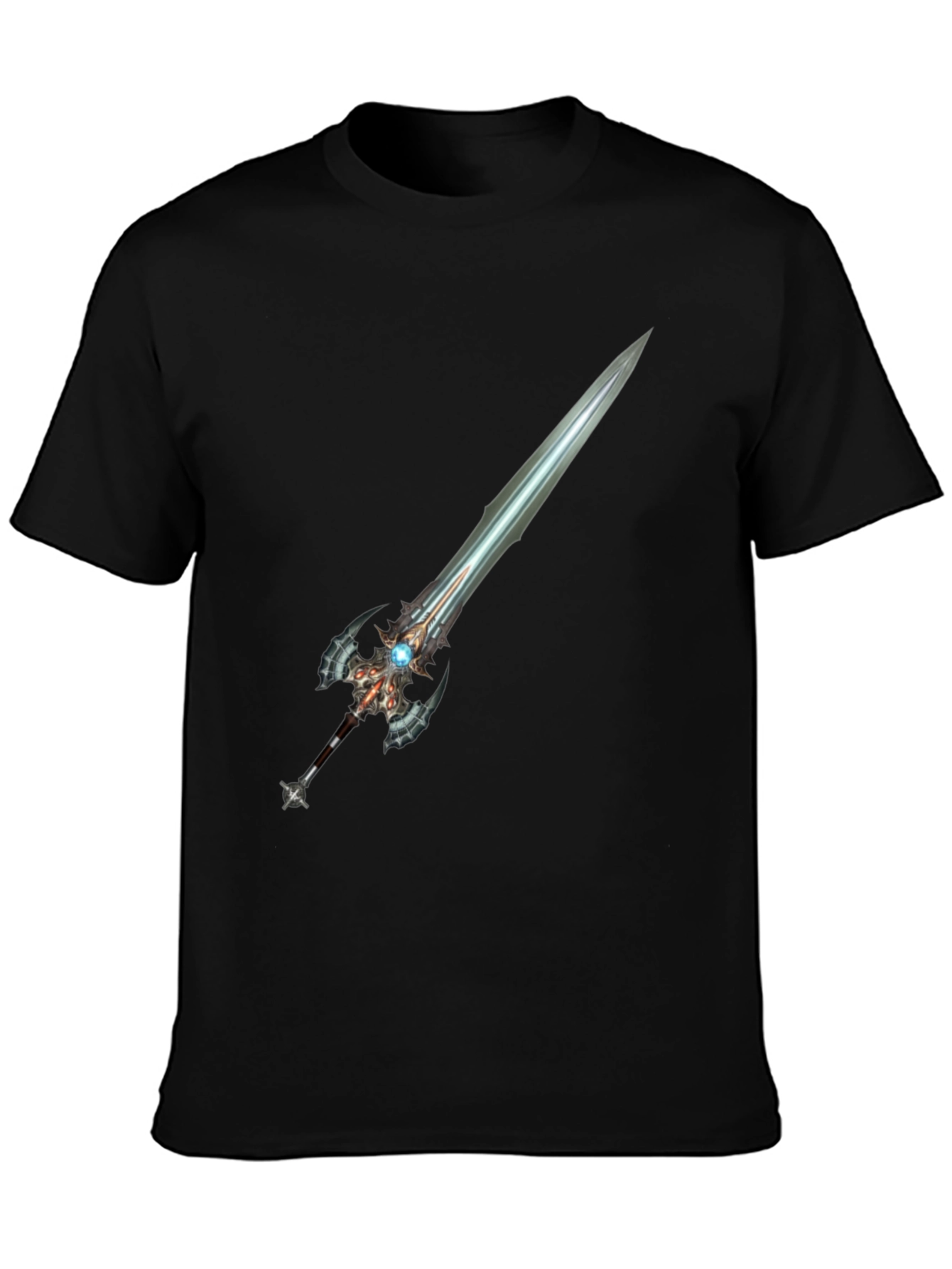 Fantasy Sword Graphic Tee - Black Cotton Blend