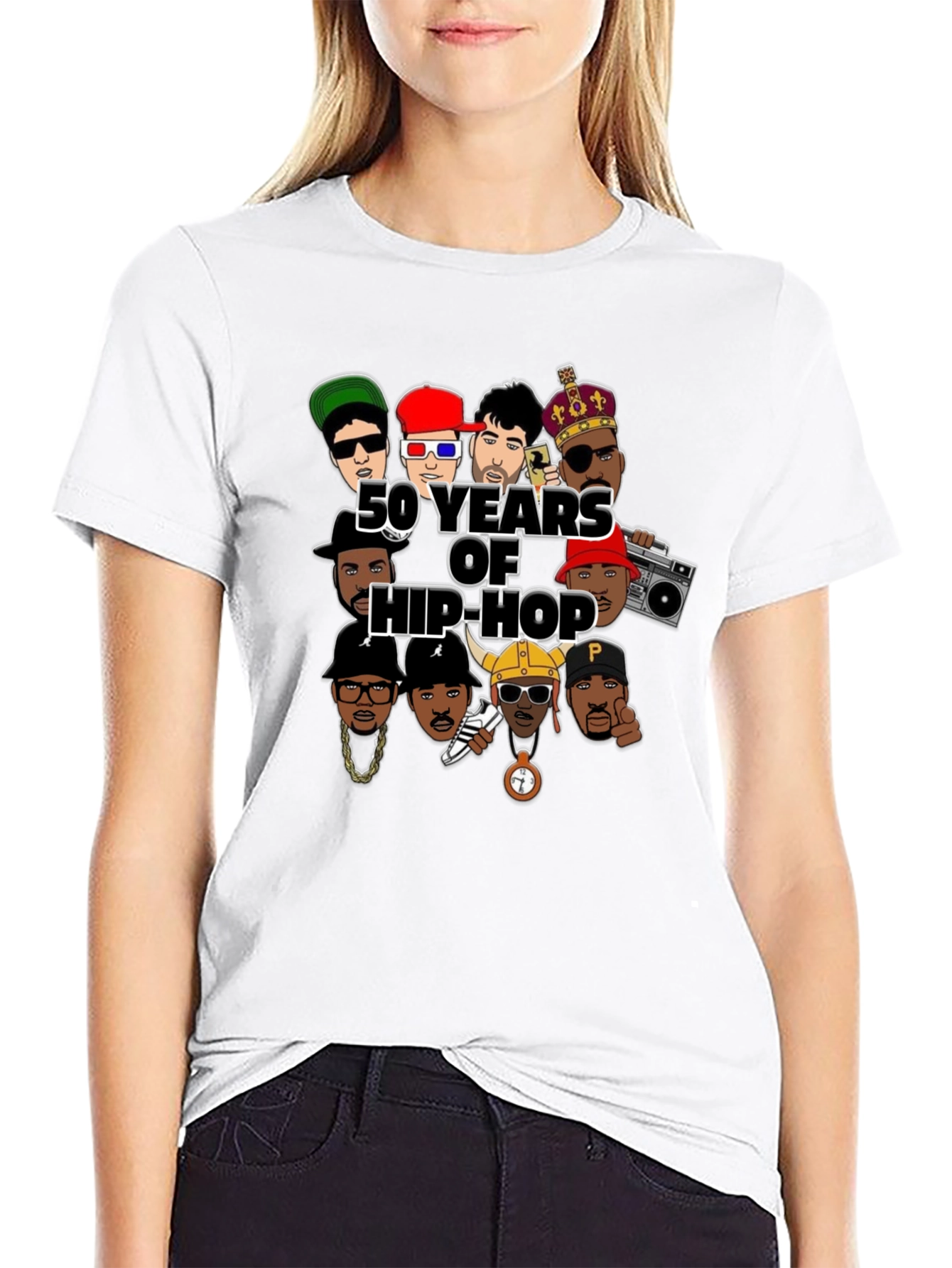 50 Years of Hip-Hop Graphic Black T-Shirt