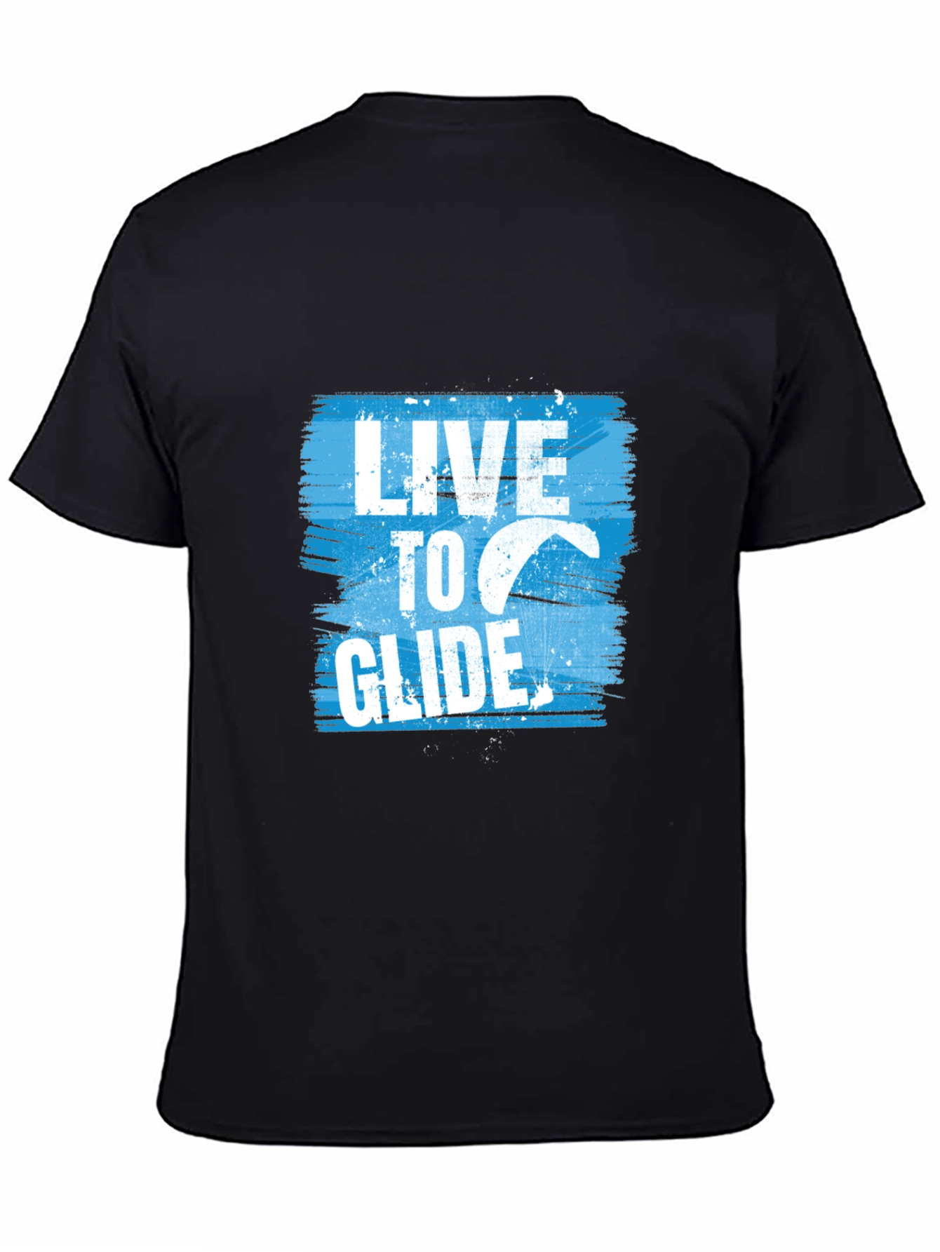 Live to Glide Black Graphic Tee - Kitesurfing Apparel