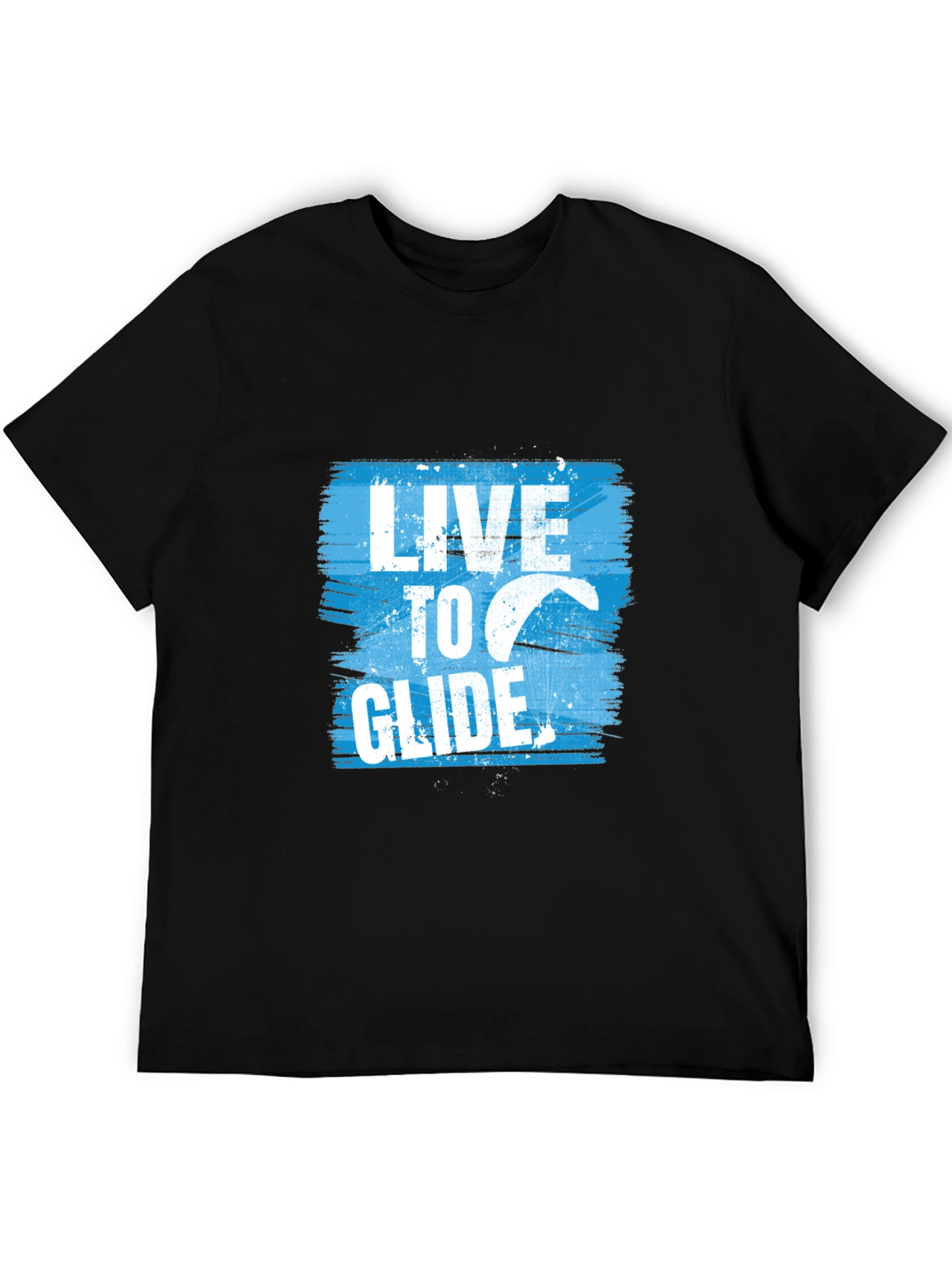 Live to Glide Black Graphic Tee - Kitesurfing Apparel