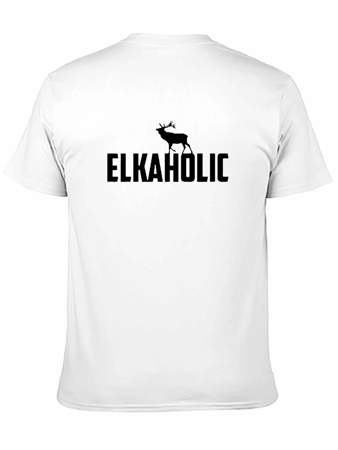 Elkaholic Funny Deer Hunting Black T-Shirt