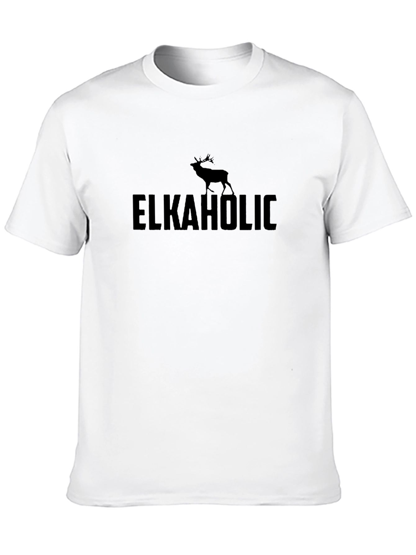 Elkaholic Funny Deer Hunting Black T-Shirt