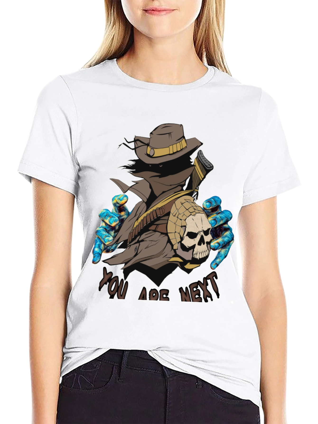 You Are Next Graphic Tee - Black Crewneck Shirt