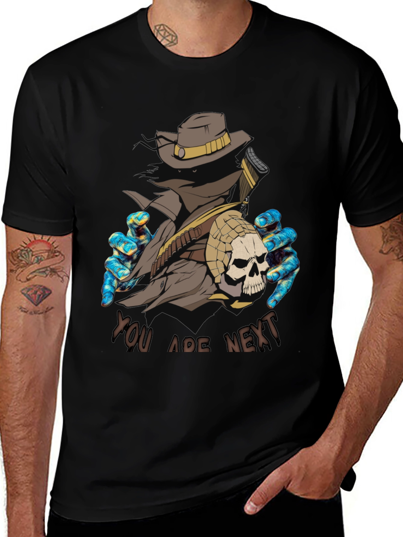 You Are Next Graphic Tee - Black Crewneck Shirt