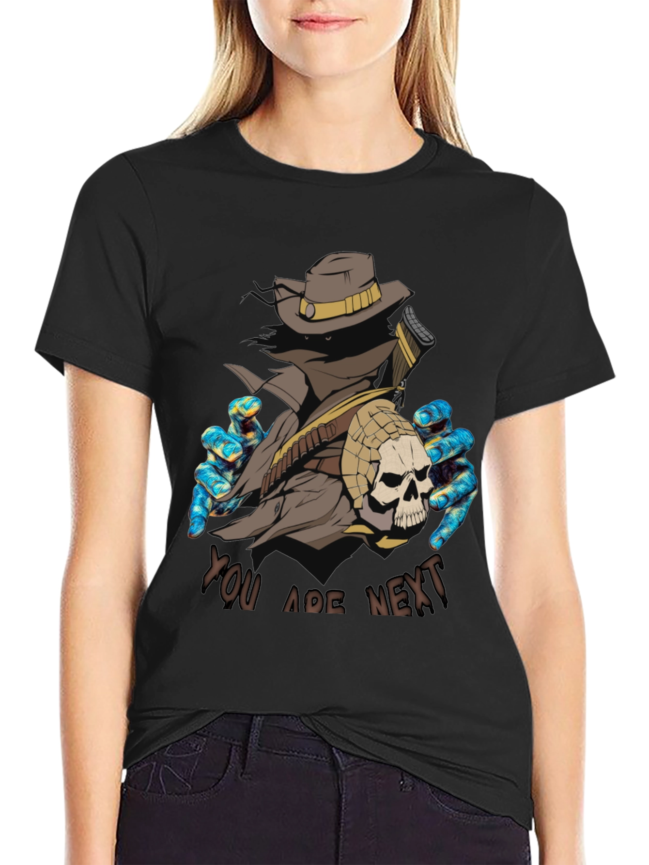 You Are Next Graphic Tee - Black Crewneck Shirt