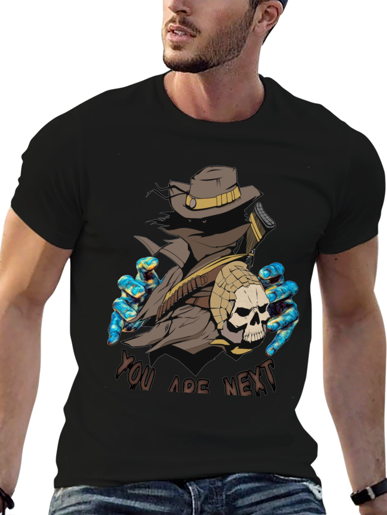 You Are Next Graphic Tee - Black Crewneck Shirt