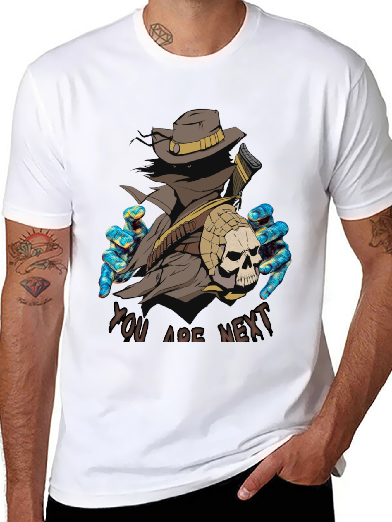 You Are Next Graphic Tee - Black Crewneck Shirt