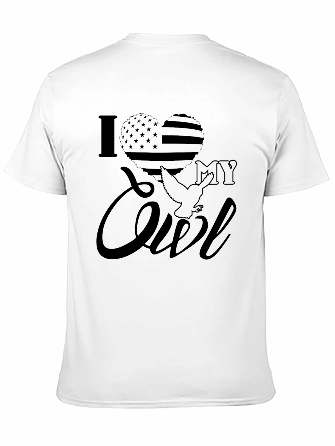 I Love My Owl T-Shirt Patriotic American USA Flag