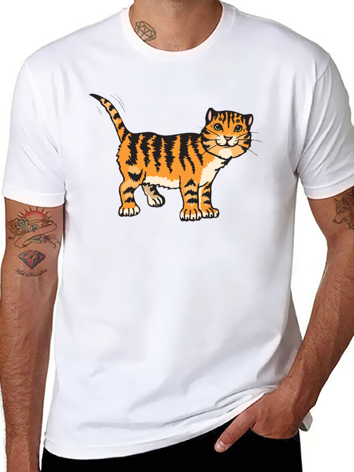 Cool Cat Graphic Tee - Black