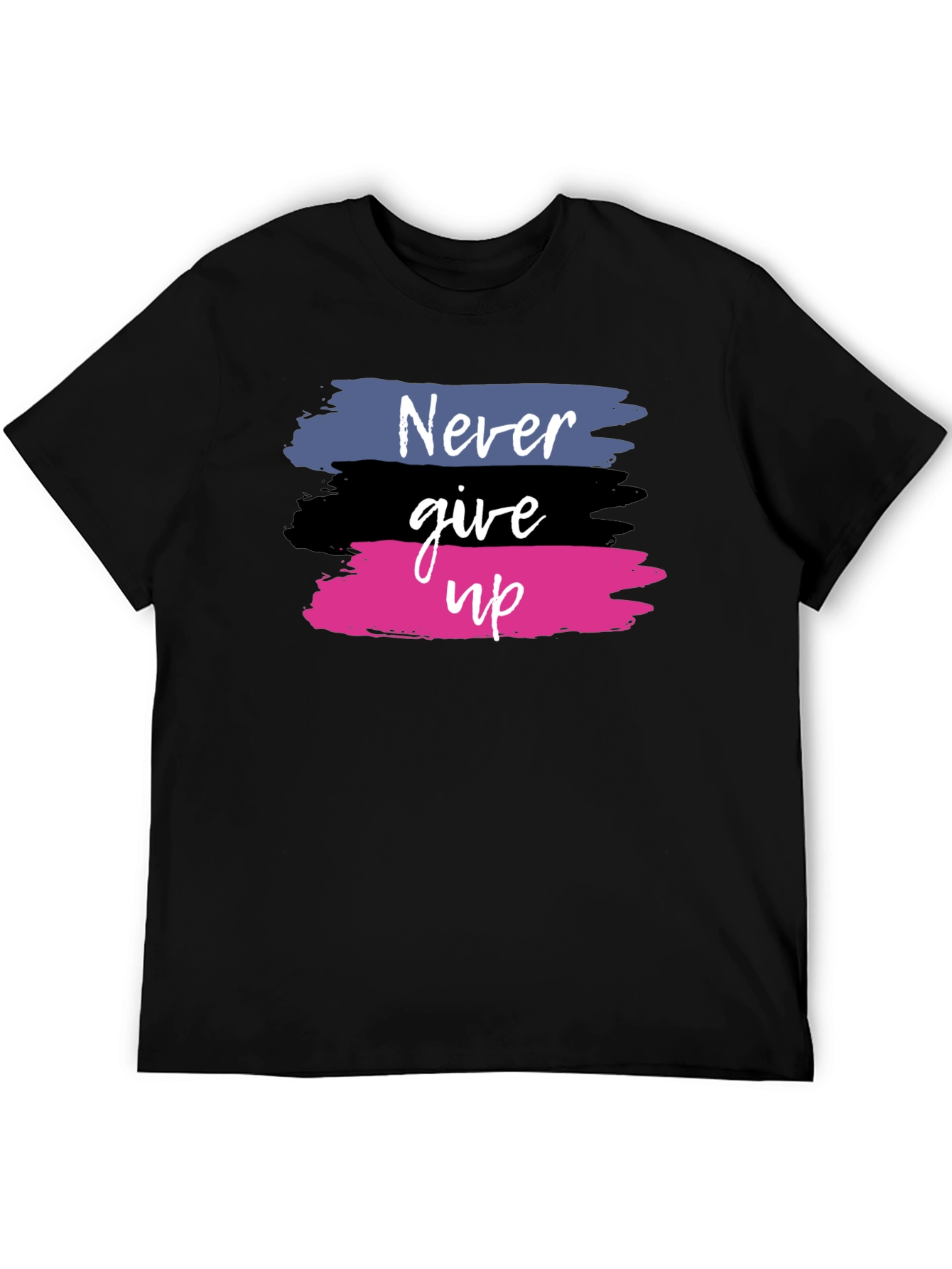 Never Give Up Graphic Tee - Black