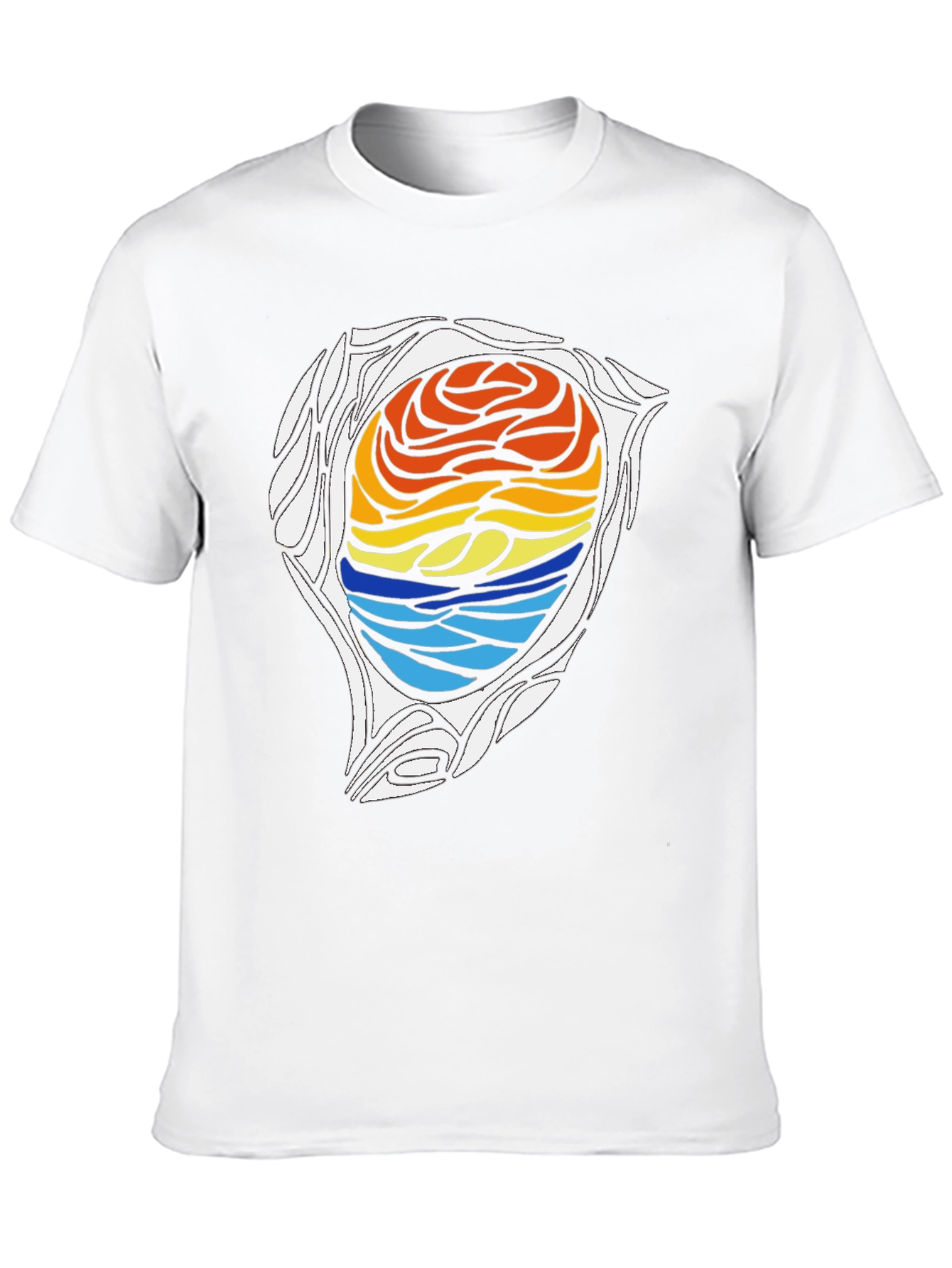 Sunset Wave Graphic Tee - Black