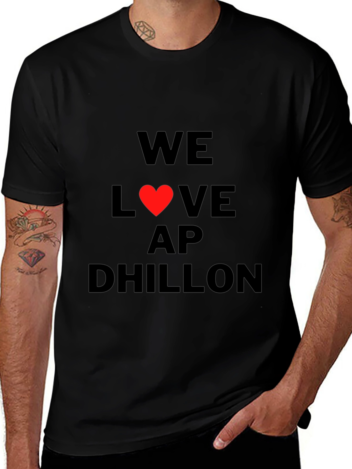 We Love AP Dhillon Black Graphic Tee