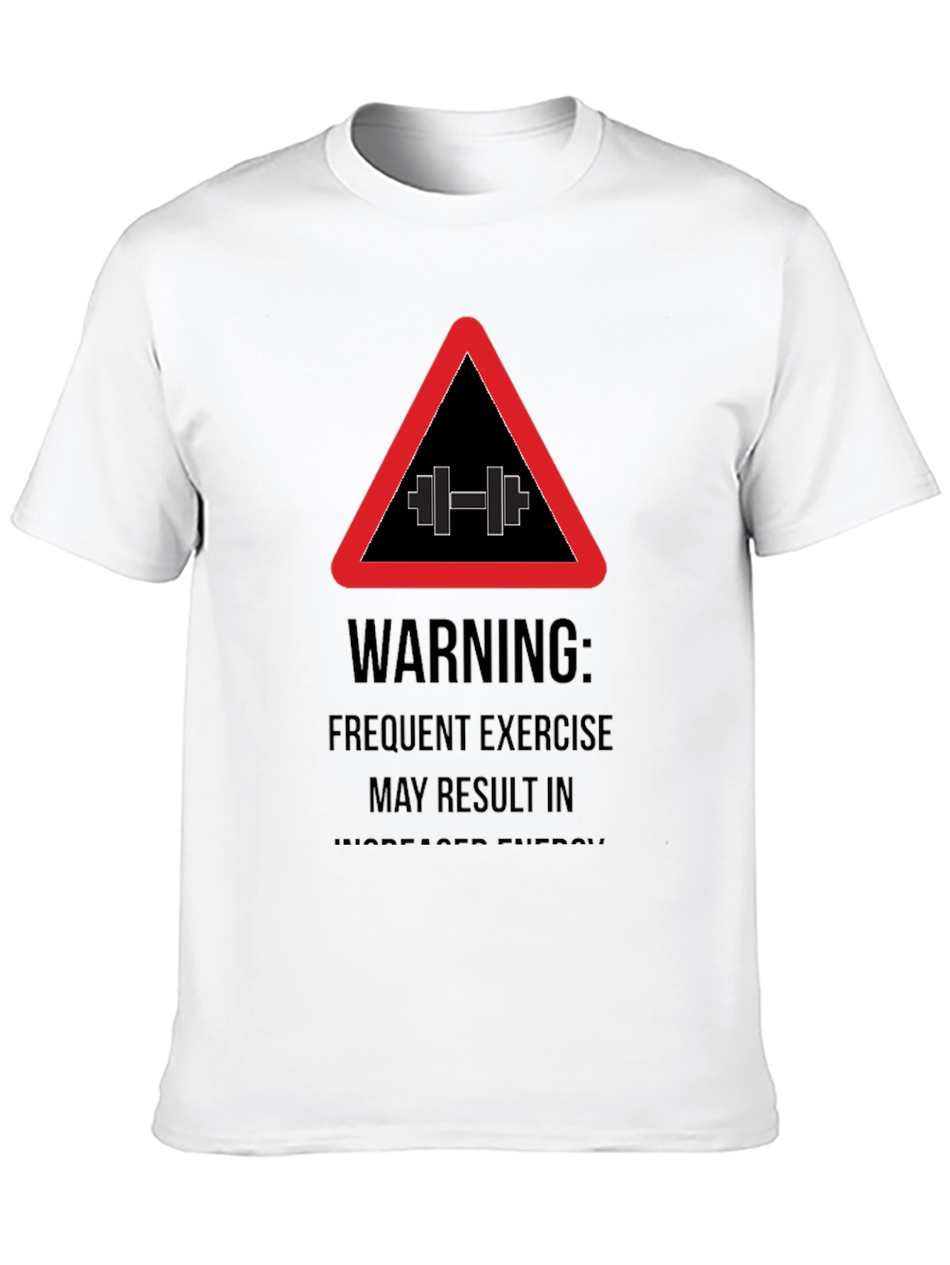 Warning Exercise T-Shirt - Black Gym Tee