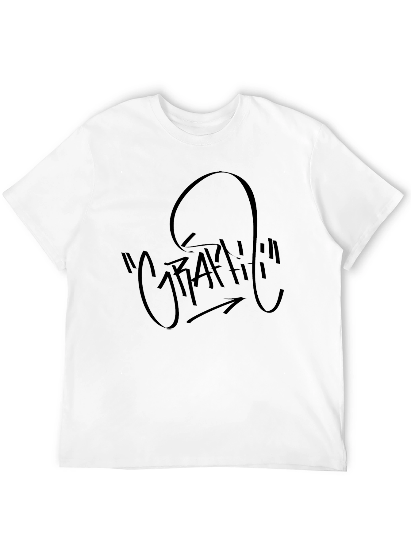Mens Black Graffiti Graphic T-Shirt